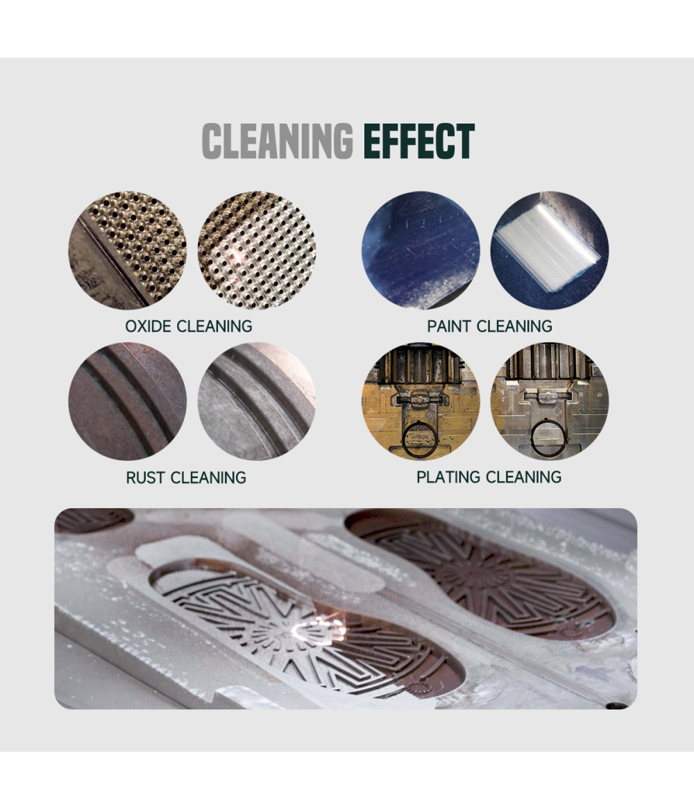 300W 500W Pulse Laser Cleaning Machine Laser Metal Rust Remover Laser Rust Oil Paint Coating Fine Cleaning Machine